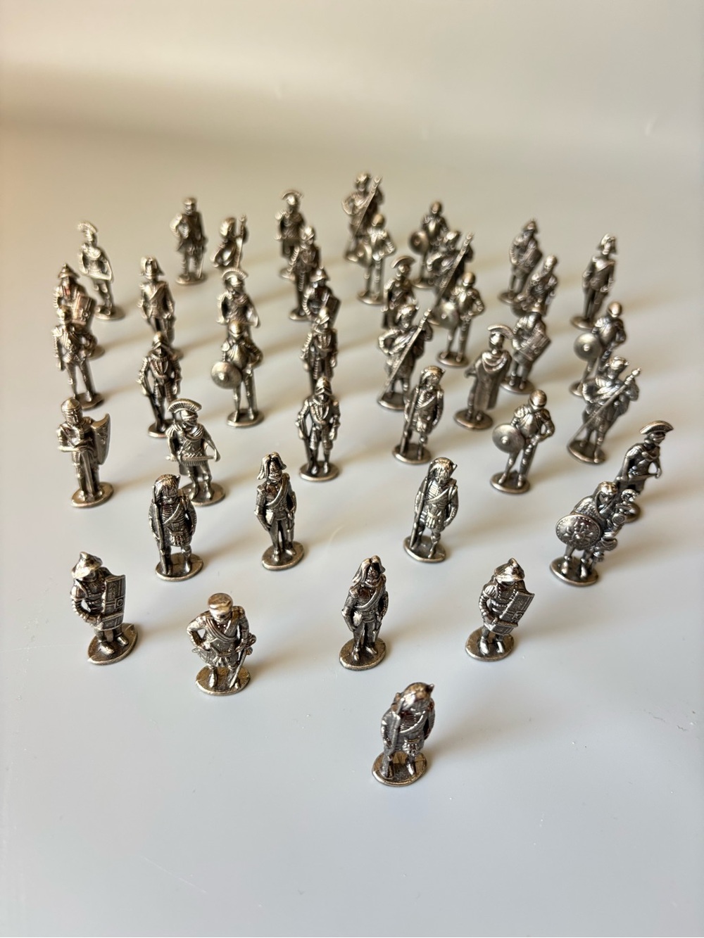 42 Various Miniature Kinder Metal Warriors Soldiers Knights 1.5”